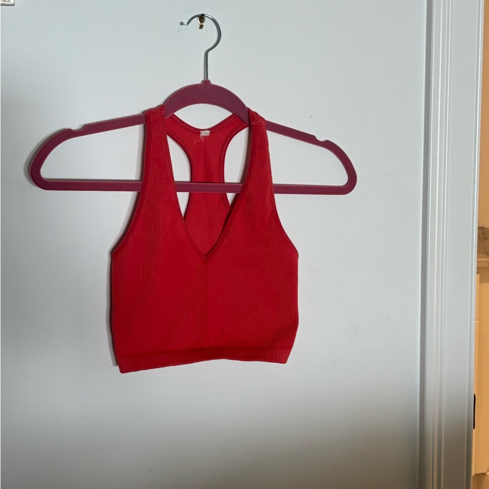 FP Movement by Free People Red Sleeveless Crop Tank Top